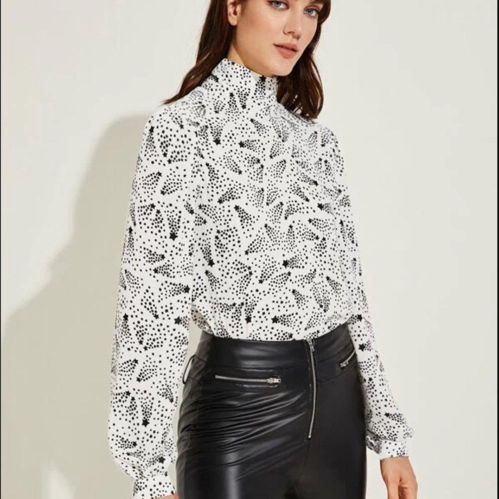 🌠 Shein Star Tie-Neck Blouse 🌠